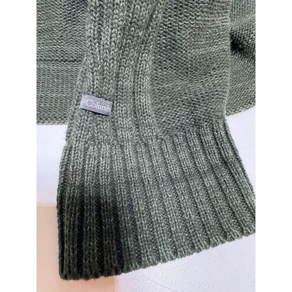 Columbia Fishermen Cable Knit Crewneck Sweater Men’s XL Green Outdoors